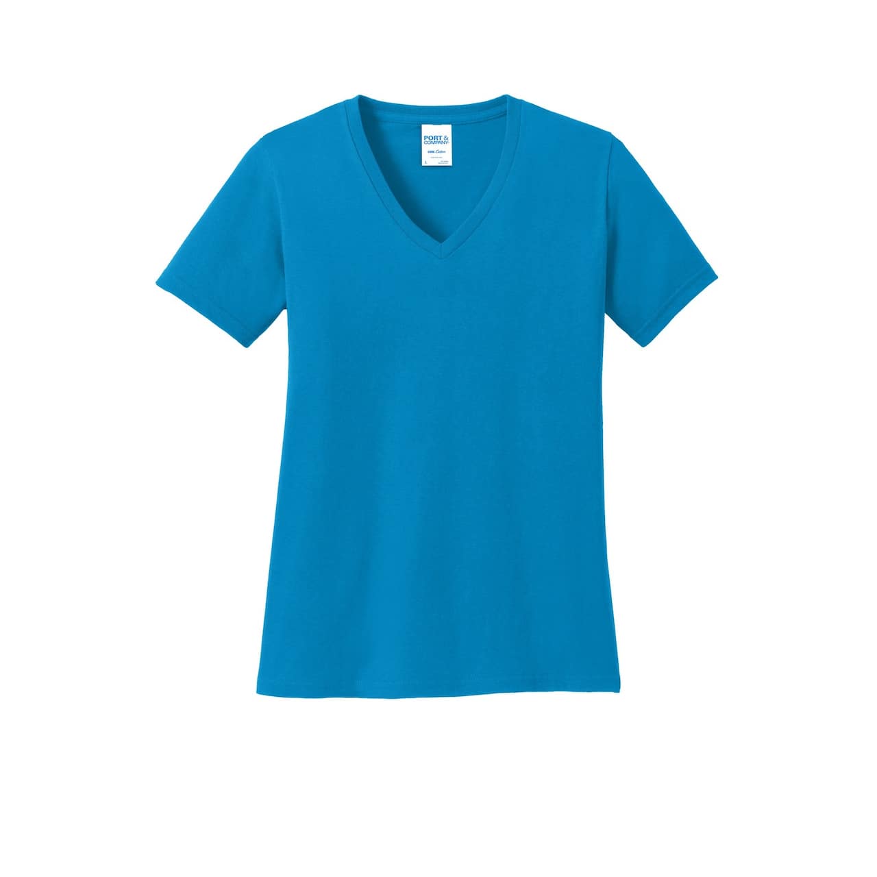 Port & Company® Brights Core Cotton V-Neck Ladies T-Shirt